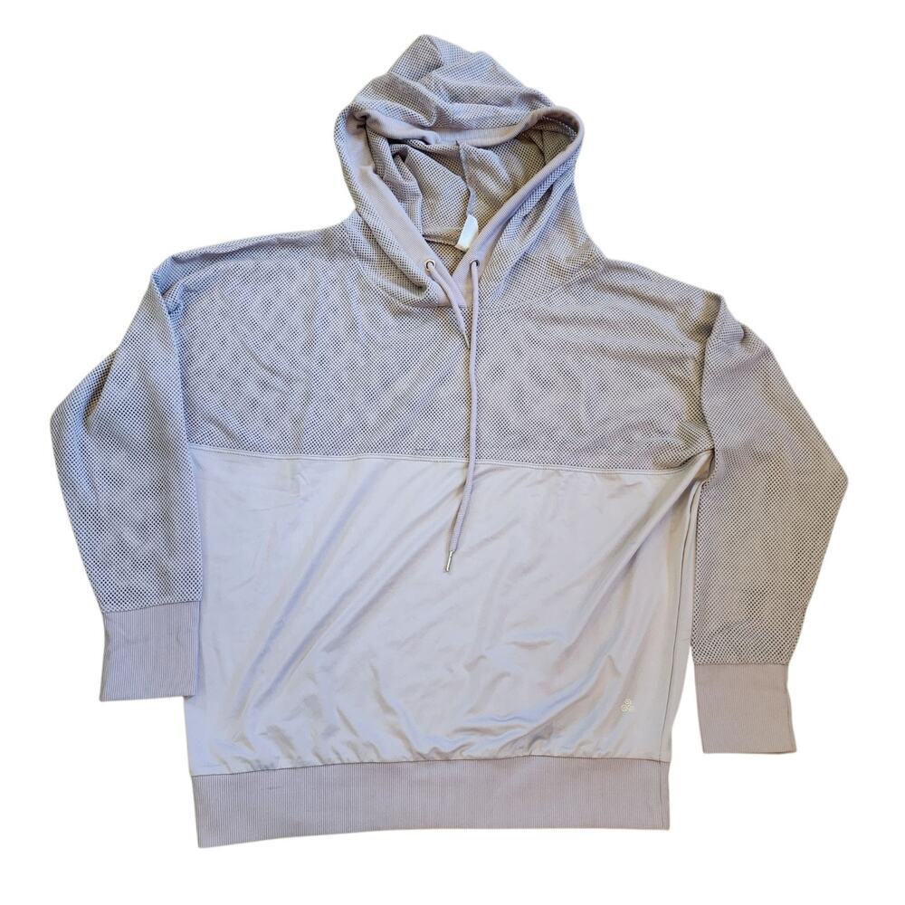 Sobo Sport Womens Activewear Hooded Top Size L Purple Mesh Long Sleeve